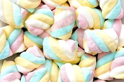 1kg Rainbow Twist Marshmallows - Halal - Aladdins Sweets