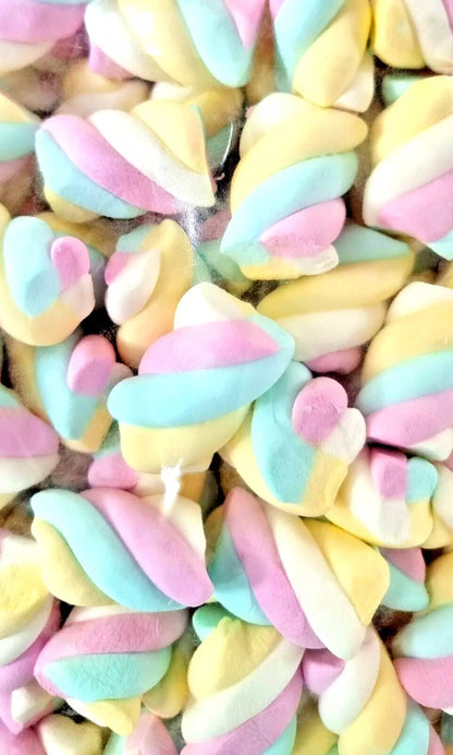 1kg Rainbow Twist Marshmallows - Halal - Aladdins Sweets