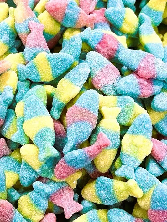 1kg Halal Fizzy Sour Jelly Neon Fish | Aladdins Sweets