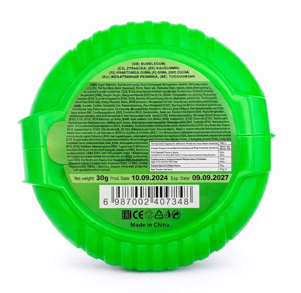 12 x 30g Bubble Gum Roll with Tattoo - Crazy 2 in 1 - Watermelon & Strawberry Party Bags