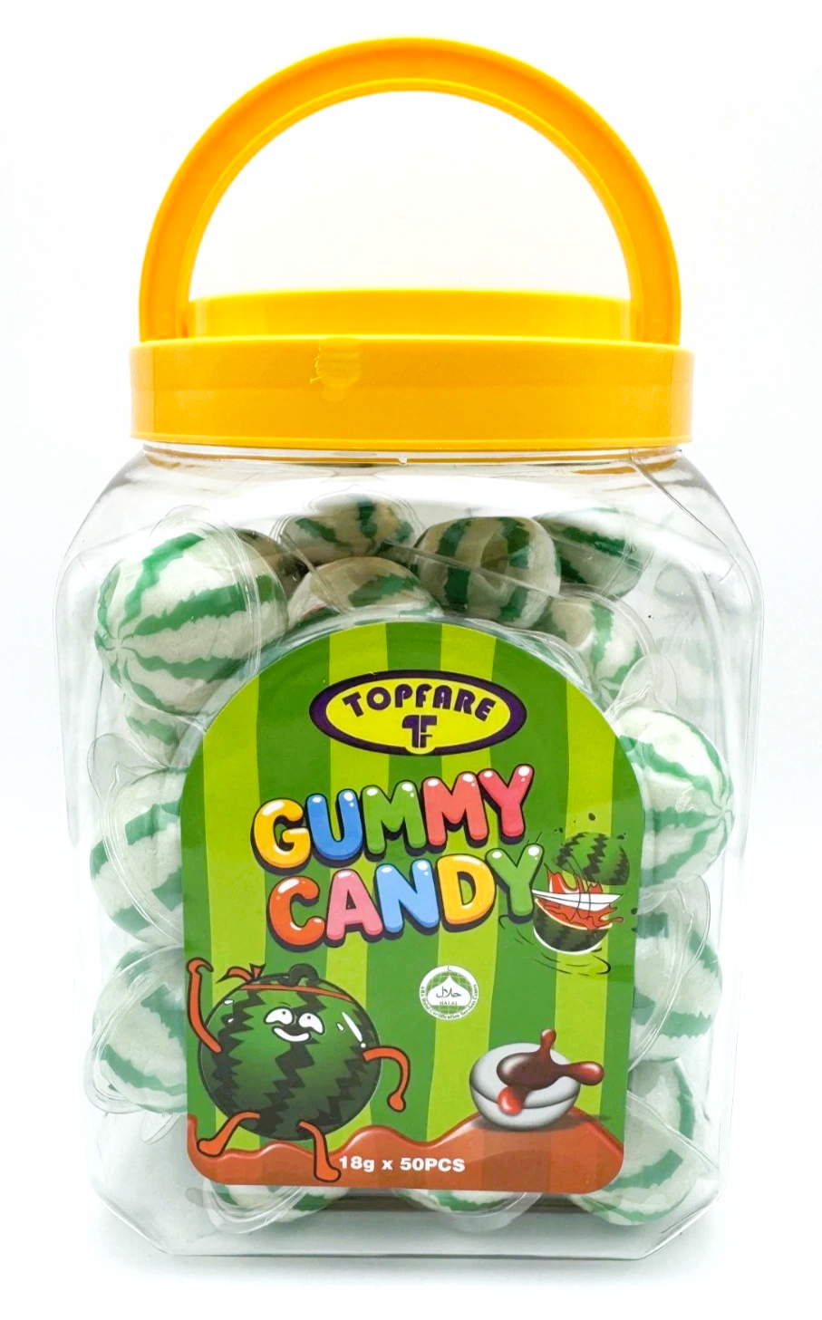 Watermelon Gummy Juicy Filled Sweets 50 x 18g Jar Halal Kids Party Bags Fillers