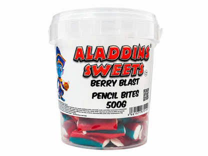 500g & 1kg Berry Blast Liquorice Pencil Tube Bites - Retro Halal Sweets - Kids Party Cones Gifts
