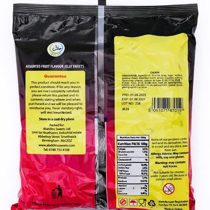 1kg Twin Cherries Halal Jellies Aladdins Sweets Jelly Bag