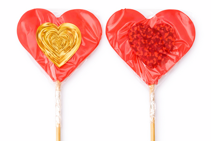 Valentine's Day 30g Red Heart Lollipop Sweet Candy Love Heart Gift - Vegan Halal