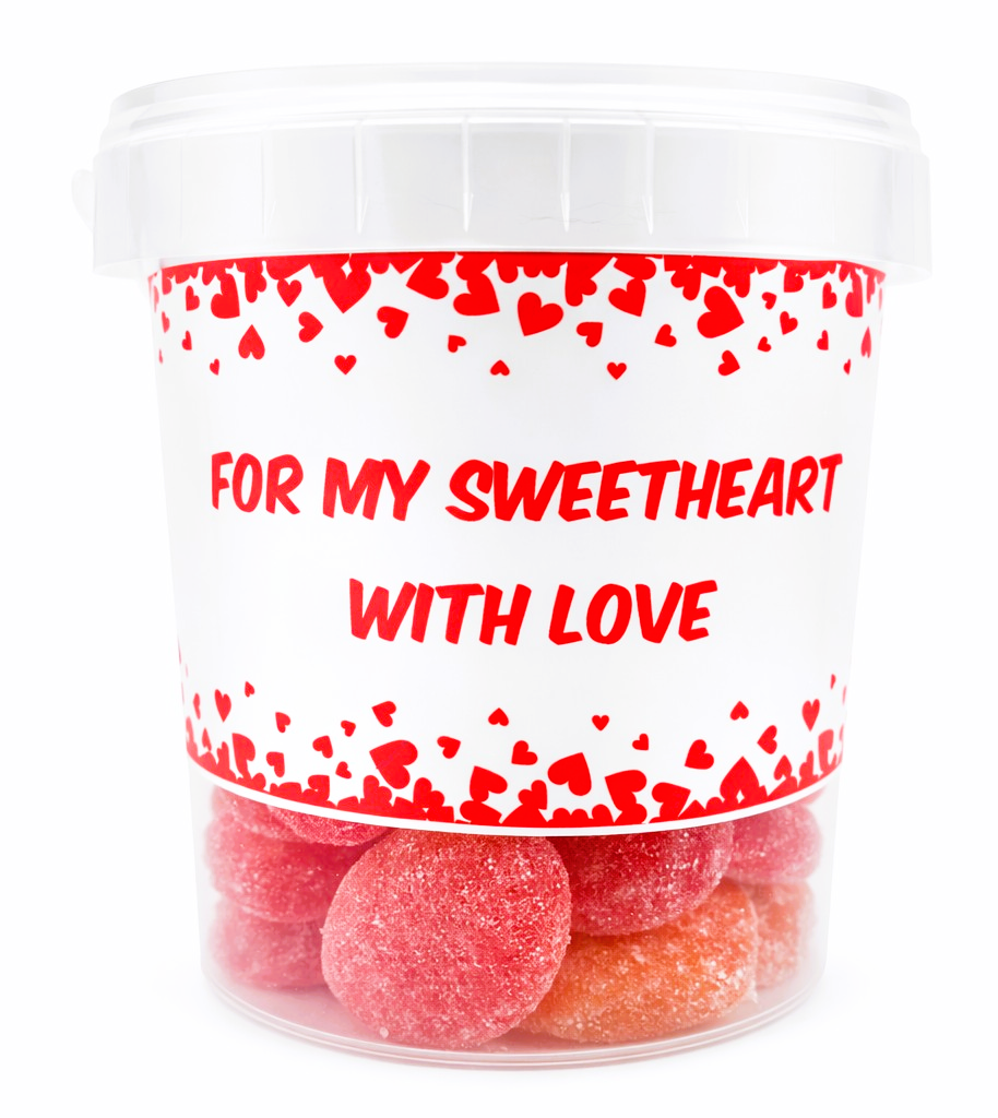Valentines Day Fizzy Sour Peach Hearts - Halal Gummy Sweets 500g - Gift