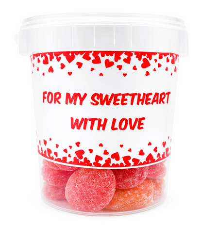 Valentines Day Fizzy Sour Peach Hearts - Halal Gummy Sweets 500g - Gift
