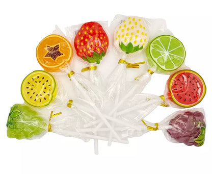 Pack of 30 Halal Fruit Lollipops - Mixed Fruit Shaped