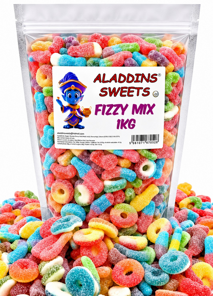 1kg Fizzy Sour Pick n Mix Halal Jelly Aladdins Sweets Assorted Jellies