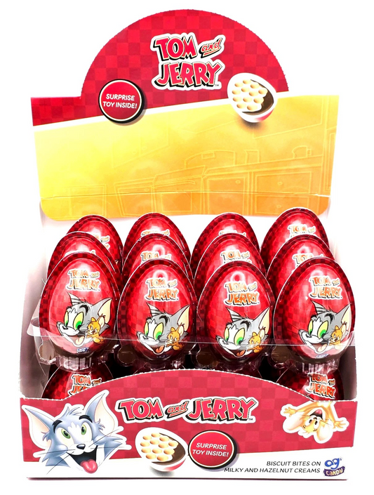 PACK OF 24 TOM & JERRY SURPRISE CHOCOLATE EGGS WITH SURPRISE TOY
