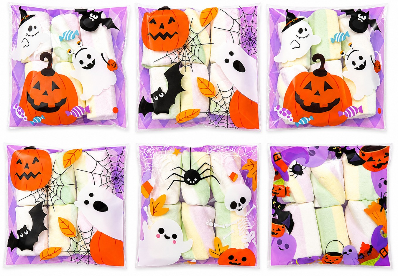 Halloween Pre-Filled Sweets - Marshmallow 30g Bags - Spooky Trick or Treat - Halal Party Bag Gifts