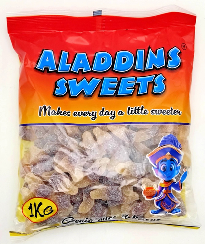 1kg Halal Fizzy Sour Jelly Cola bottles Aladdins Sweets