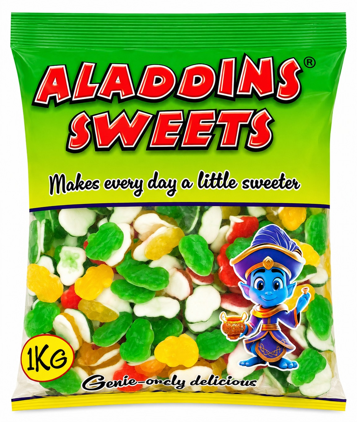 1kg Halal Jelly Frogs Aladdins Sweets Bulk Bag Pick n Mix Assorted Jellies