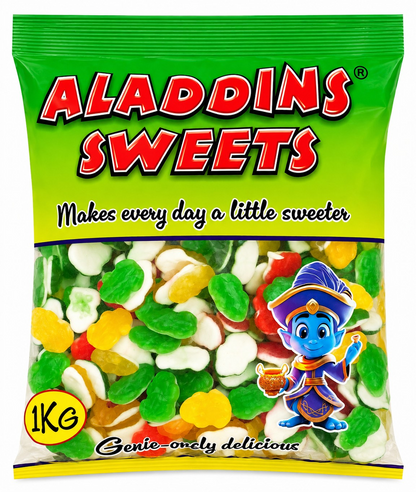 1kg Halal Jelly Frogs Aladdins Sweets Bulk Bag Pick n Mix Assorted Jellies