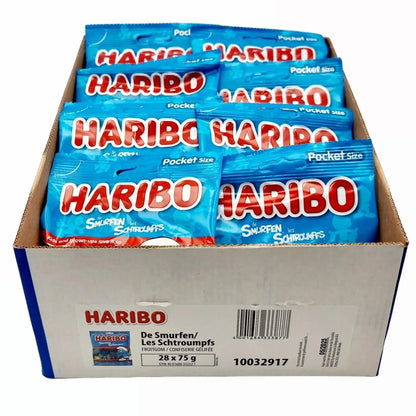 Haribo Smurfs (De Smurfen) Sweet Gummy Jellies 75g bags Vegetarian (Halal suitable)