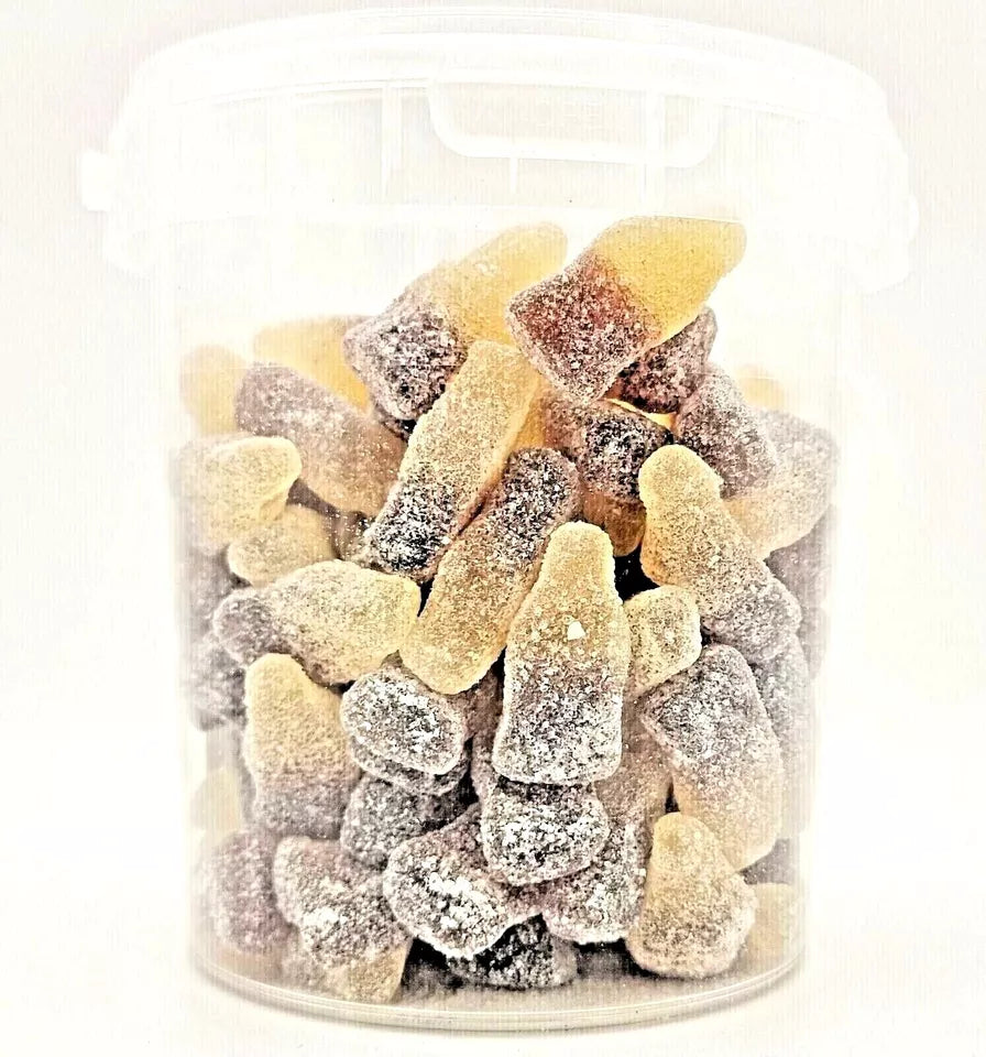 500g Sour Cola Bottles Jellies, Halal Aladdins Sweets Tub