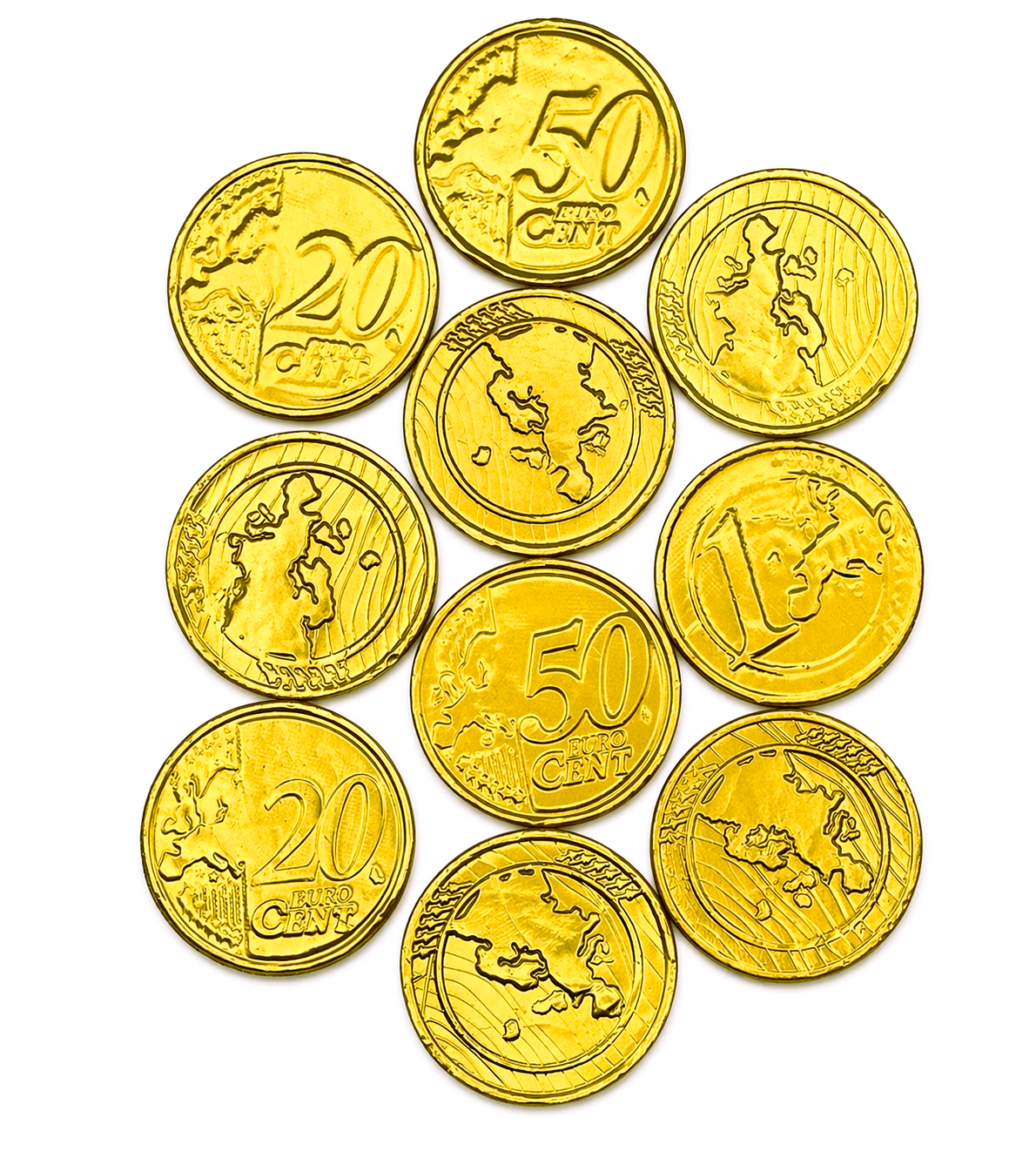 50 x Milk Chocolate Gold Money Coins - Treasure Chest - Weddings - Kids Party Bags - Eid Snacks