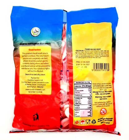 1kg Bag Jelly & Foam Hearts Halal Aladdins Sweets