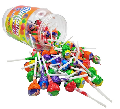 120 x Lollipops - Aladdins Sweets - Assorted Fruit - Kids Party Favour Bags Gift - Halal