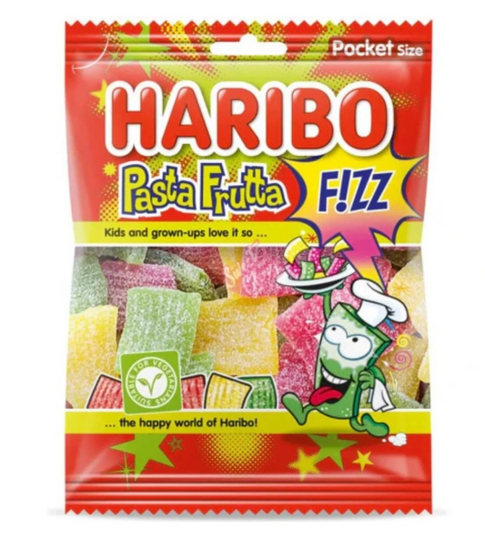 Haribo Fruit Pasta Fizz Sweet Gummy Jellies 70g bags Vegan (Halal suitable) Kids Party Bags