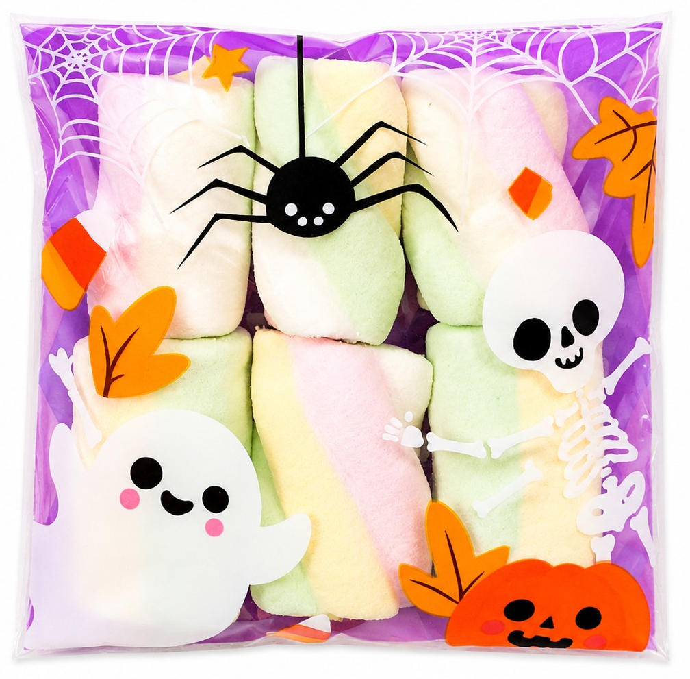 Halloween Pre-Filled Sweets - Marshmallow 30g Bags - Spooky Trick or Treat - Halal Party Bag Gifts