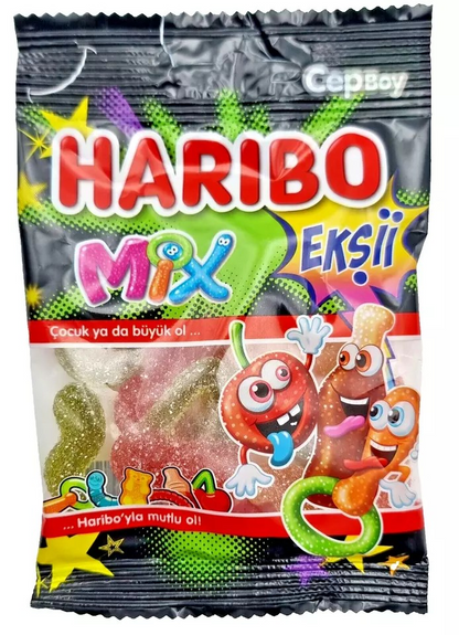 Pack of 24 Halal Haribo Goldbears, Happy Cola, Worms, Starmix 30g bags