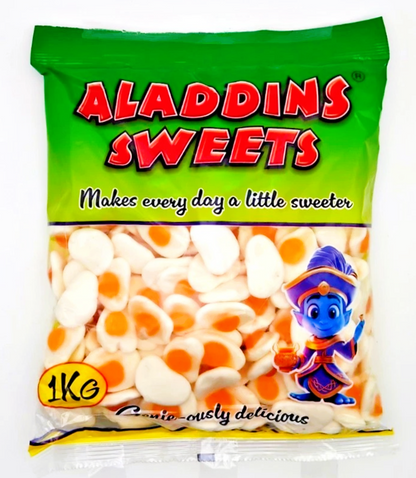 1kg Fried Eggs Jelly & Foam Halal Jellies Aladdins Sweets Bag
