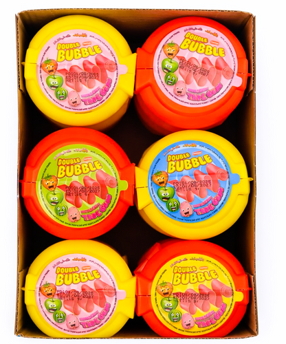24 x 24g Bubblegum Rolls - Double Bubble - Mixed Fruit Flavours - Halal
