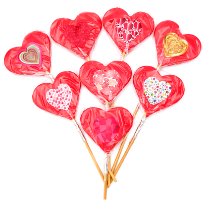 Valentine's Day 30g Red Heart Lollipop Sweet Candy Love Heart Gift - Vegan Halal