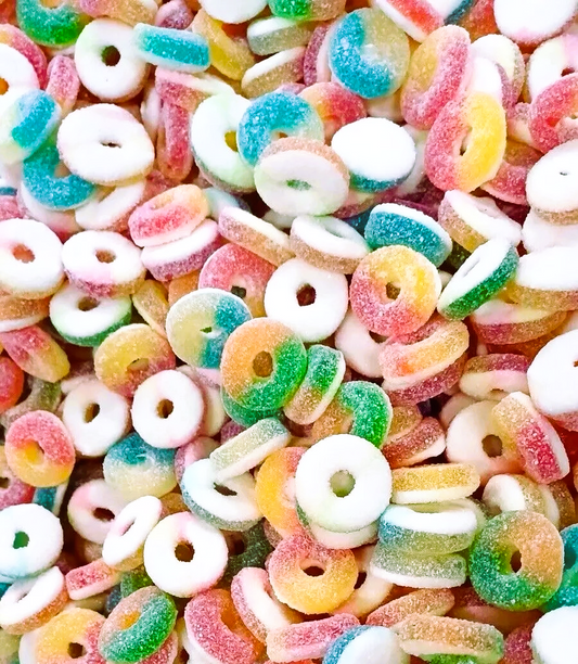 1kg Halal Fizzy Sour Jelly Mixed Rings -Aladdins Sweets