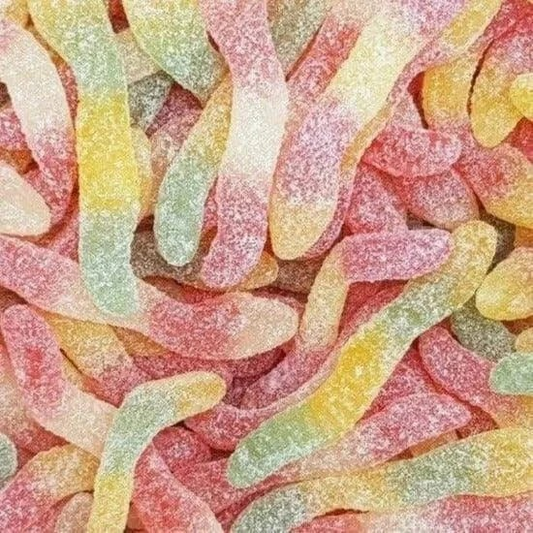 1kg Sour Big Worms Halal Jellies Aladdins Sweets Jelly Bag