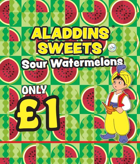 Sour Watermelon Jellies Pack of 12  | Aladdins Sweets