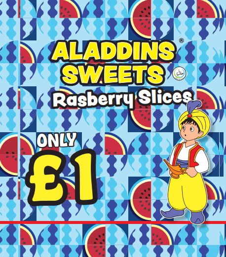 Raspberry Slices Jellies Pack of 12  | Aladdins Sweets