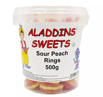 sour peach rings jellies 500g tub