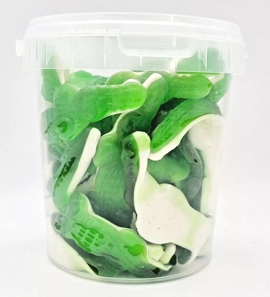 500g Large Green Crocodiles Jellies, Halal Aladdins Sweets Tub