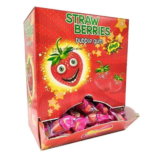 BOX OF 200 HALAL BUBBLE GUM BALLS STRAWBERRY FRUITY ILHAM