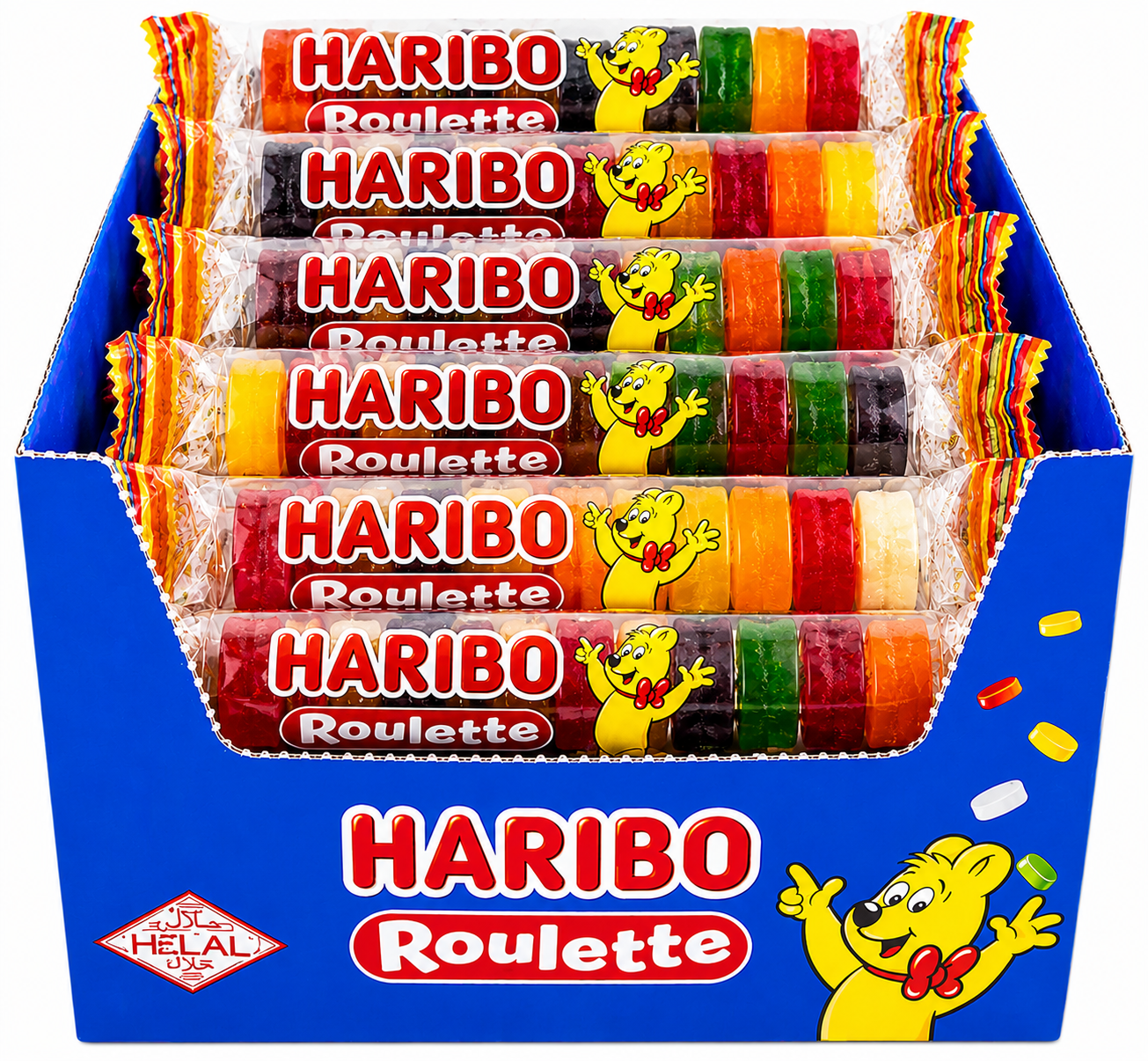 PACK OF 32 HALAL HARIBO ROULETTE FRUITY GUMMY CHEW SWEETS
