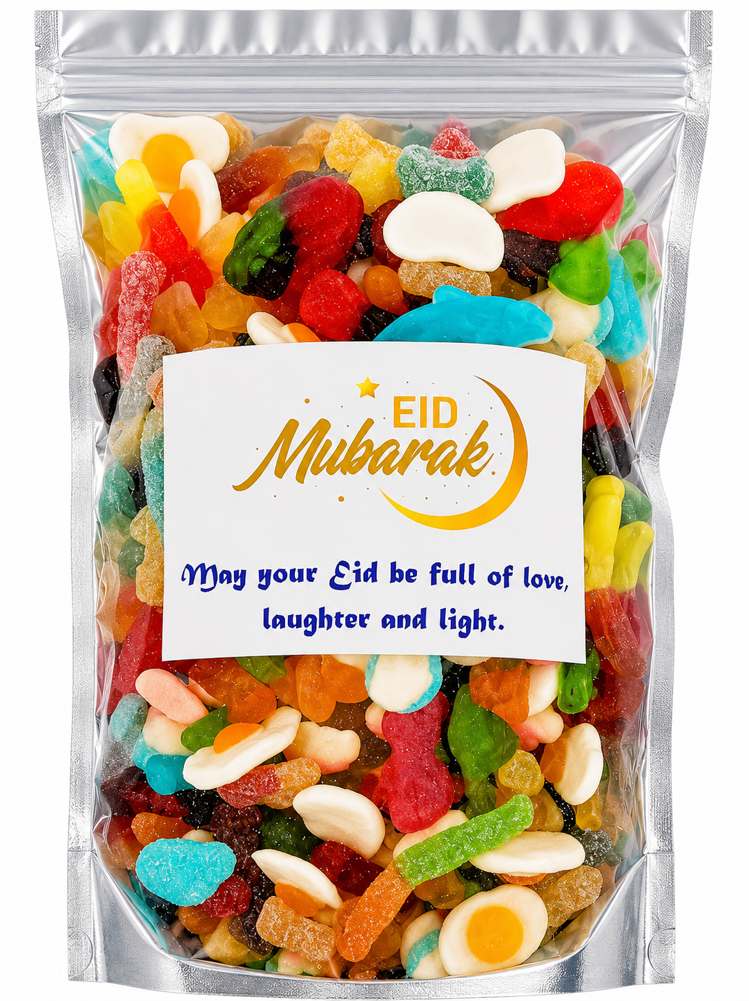 Eid Mubarak 1kg Halal Pick & Mix Retro Sour Fizzy Jelly Sweets – Festive Gift Pouch for Ramadan & Eid