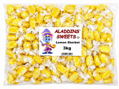 Lemon Sherbet Centre Boiled Sweets - Pick N Mix 1kg 3kg 500g Tub Candy - Aladdins Sweets Bulk Buy