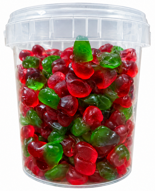 500g Twin Cherries Jellies - Halal Jelly - Aladdins Sweets Tubs
