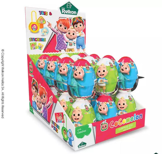 Pack Of 24 Relkon Halal CoComelon Surprise eggs with Candies