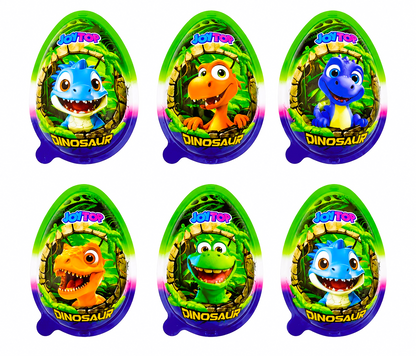 24 x Dinosaur Chocolate Surprise Eggs With Toy - Halal - (Kinder Style)