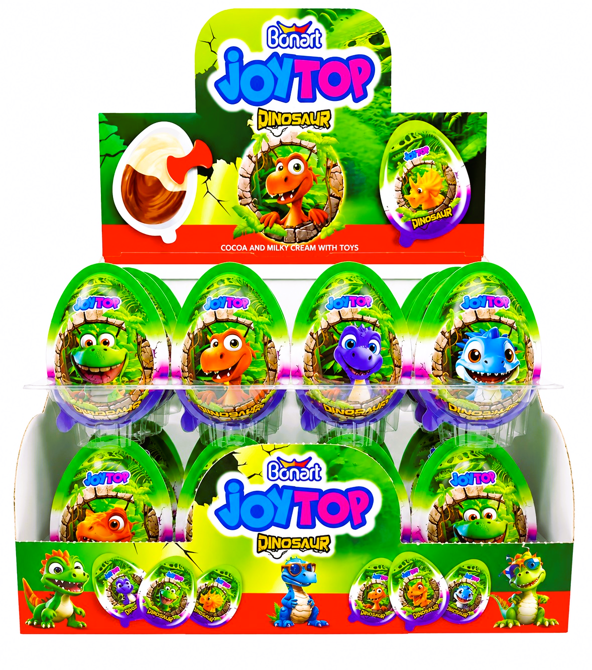 24 x Dinosaur Chocolate Surprise Eggs With Toy - Halal - (Kinder Style)