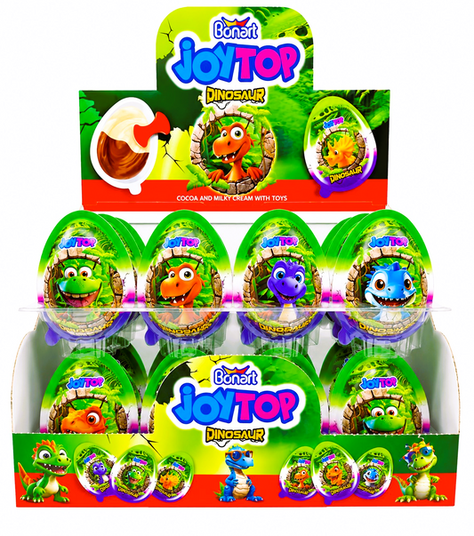 24 x Dinosaur Chocolate Surprise Eggs With Toy - Halal - (Kinder Style)