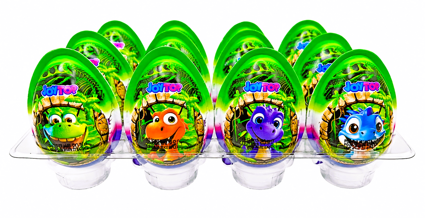 24 x Dinosaur Chocolate Surprise Eggs With Toy - Halal - (Kinder Style)