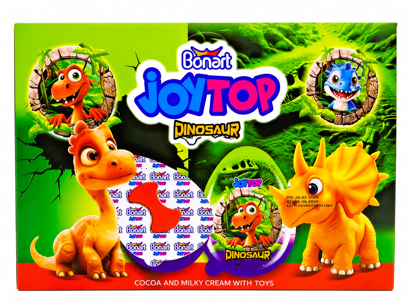 24 x Dinosaur Chocolate Surprise Eggs With Toy - Halal - (Kinder Style)