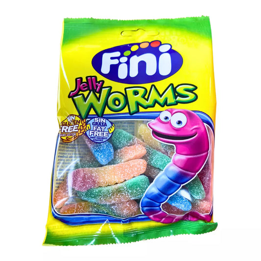 Pack of 12 Fini Halal Fizzy Jelly Worms Gluten & Fat Free