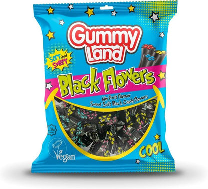 GUMMYLAND BLACK FLOWER SWEET SOFT CANDY 500G HALAL/VEGAN