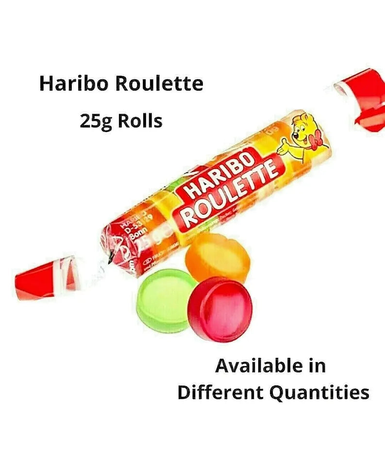 PACK OF 32 HALAL HARIBO ROULETTE FRUITY GUMMY CHEW SWEETS