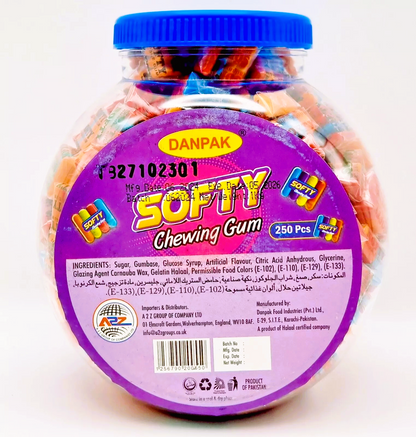 HALAL SOFTY CHEWING GUM 250 PIECES DANPAK