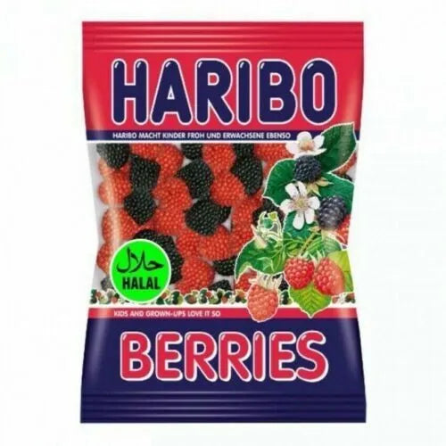 Pack of 24 x 80g Bags Halal Haribo Berries